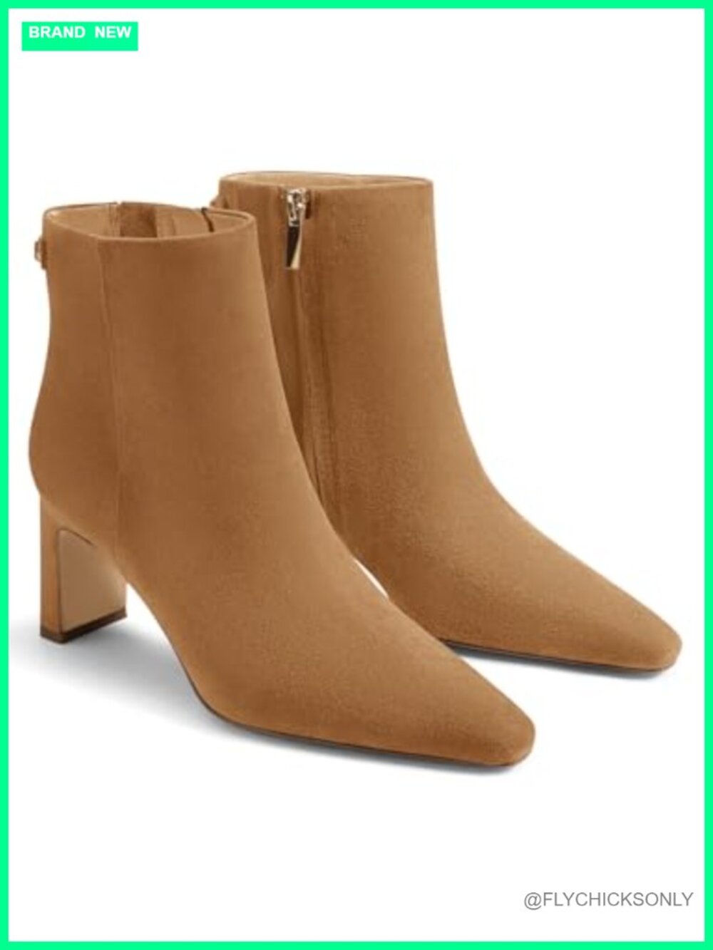 Chunky Heel Closed Toe Ankle Booties Side Zipper Faux Suede Boots